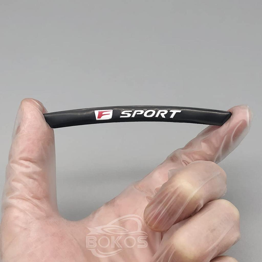 Bokos Wheel Sticker Rim Sticker for Lexus 3D Design Auto Motorcycle Bicycle Universal (F, Black)