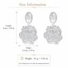3D Flower Flower Dangle Earring Clear White Statement Earring New Camellia Flower Earring  Women
