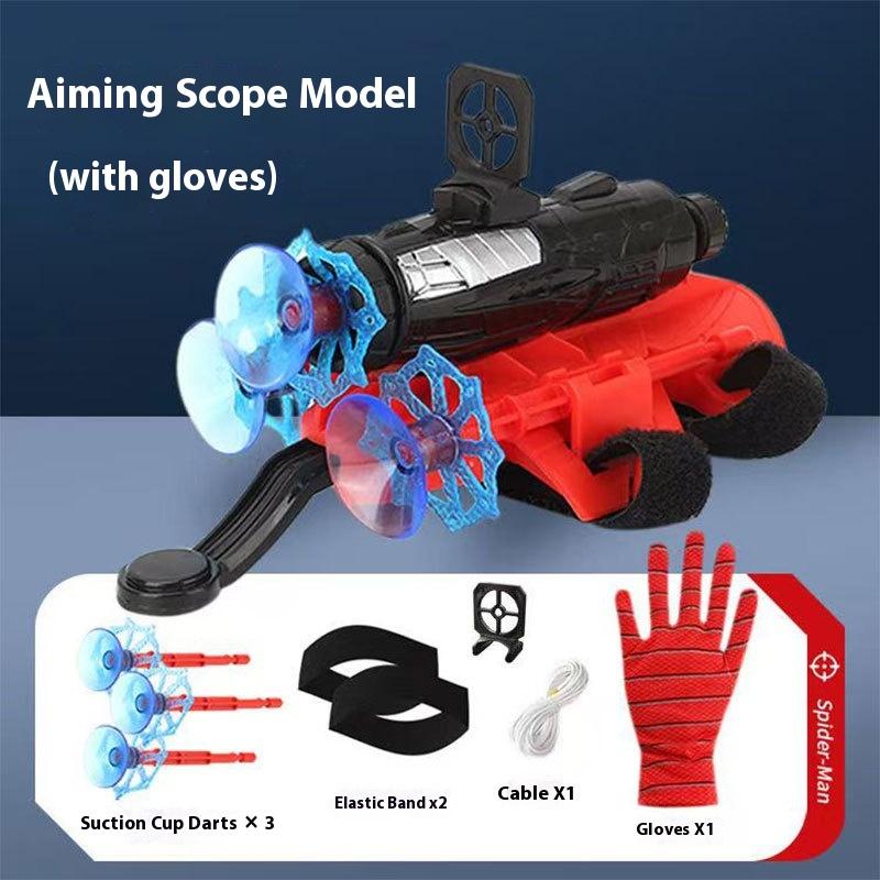 Spider Man Launcher Toy Wearing Wrist Suction Cup Launcher Soft Bullet Black Technology Silk Spinning Children'S Anime Toy