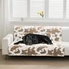 Pet Sofa Cushion Cow Print Brown Short H Blanket Cushion Soft Cozy Deep Sleep Pet Supplies Peting