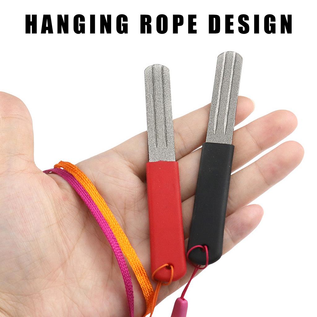 Fish Hook Sharpener Fishhook Hone Diamond File Sharpening Whetstone Sharpening Tool Accessory Grinding Tool Double Side