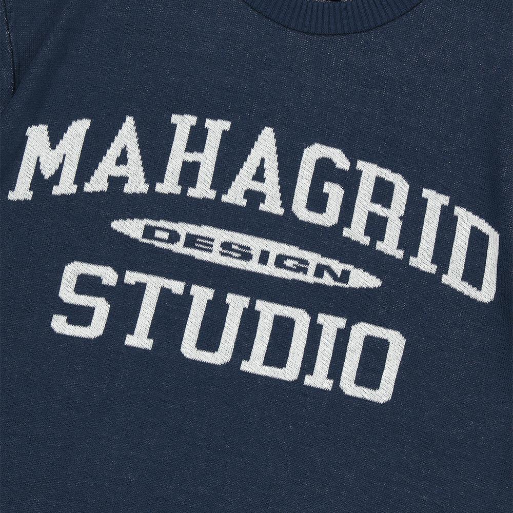 MAHAGRID College Logo Half Knit Navy(Mg2Dmmk601A)