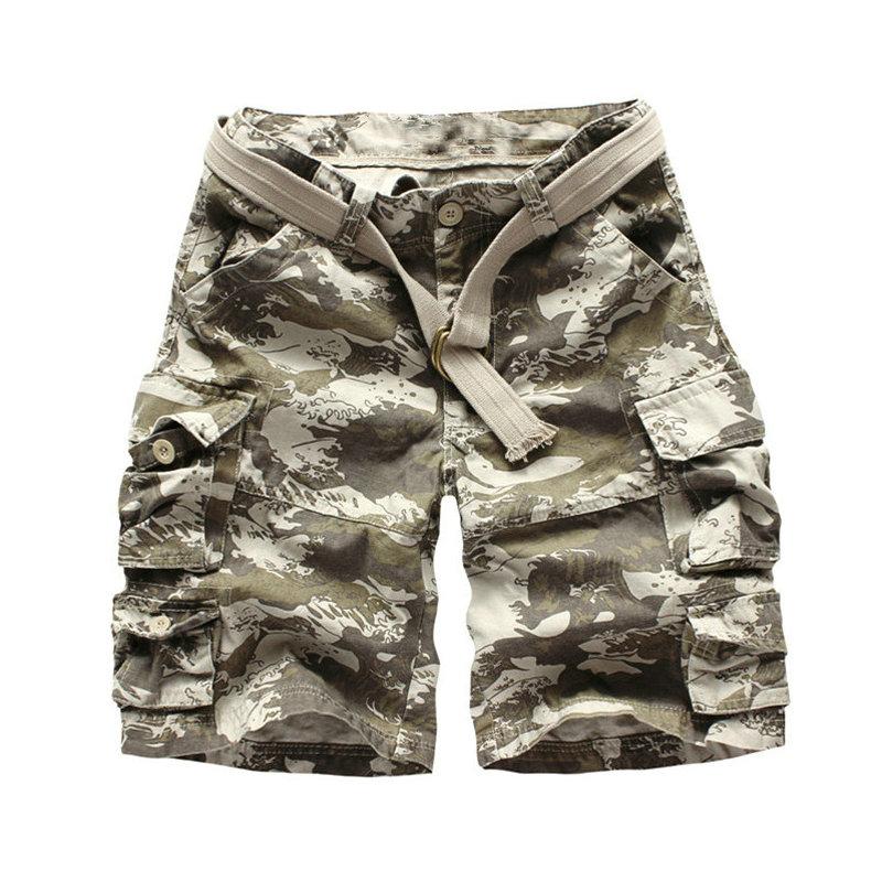 

2022 Нові модні військові шорти-карго Чоловічі високоякісні бавовняні повсякденні чоловічі літні шорти з кількома кишенями ( З поясом ) XXL