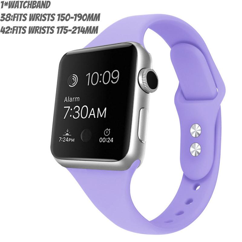 Apple Watch Band Slim Waist Silicone Strap Double Buckle Lightweight Fitness