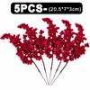 50-1PCS Artificial Red Berries Branches Christmas Simulation Flower Fruit Cherry DIY Wreath Xmas Tree New Year Party Decorations