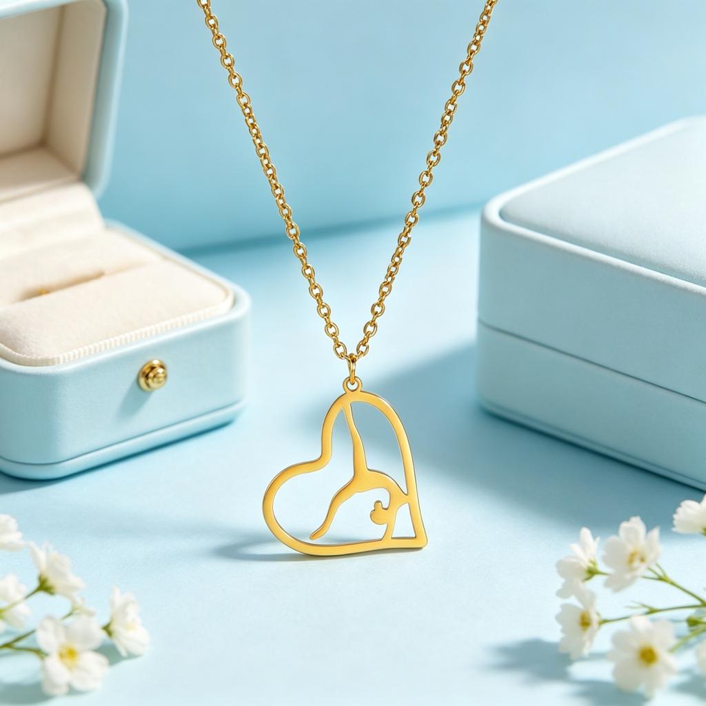 1PC Artistic Love Gymnastics Member Necklace Love Gymnastics Necklace Stainless Steel Gymnastics Enthusiast Souvenir