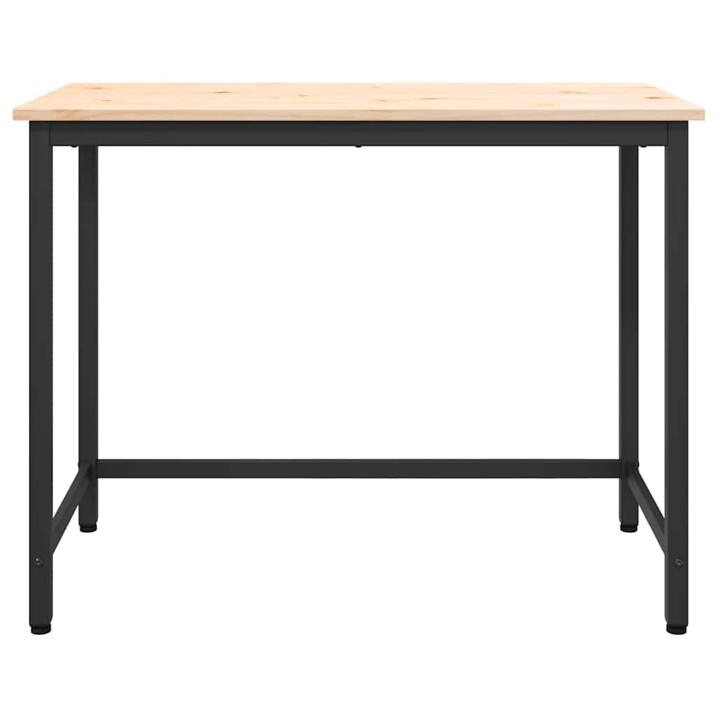 Natural Table 100 x 50 x 77 cm Engineered Wood and Steel