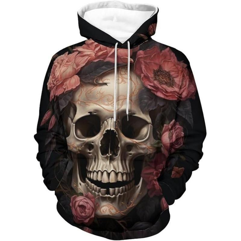 Autumn 3D Skull Printed Hoodies Fashionable Casual Sports Long Sleeved Children's Boy Hooded Sweatshirts
