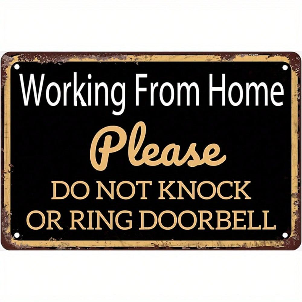 Vintage Metal Tin Sign Home Office Door Wall Decor Plaque