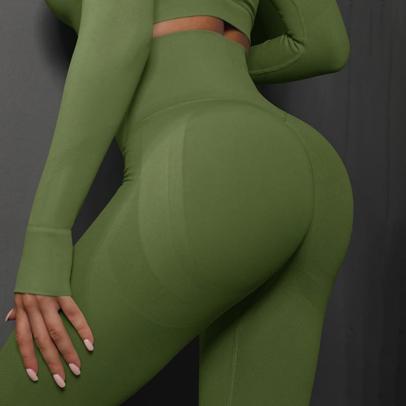 High Waist Seamless Yoga Leggings Women With Butt Lift Effect 90% Nylon 10% Spandex Tight Fit Workout Pants Running Gym