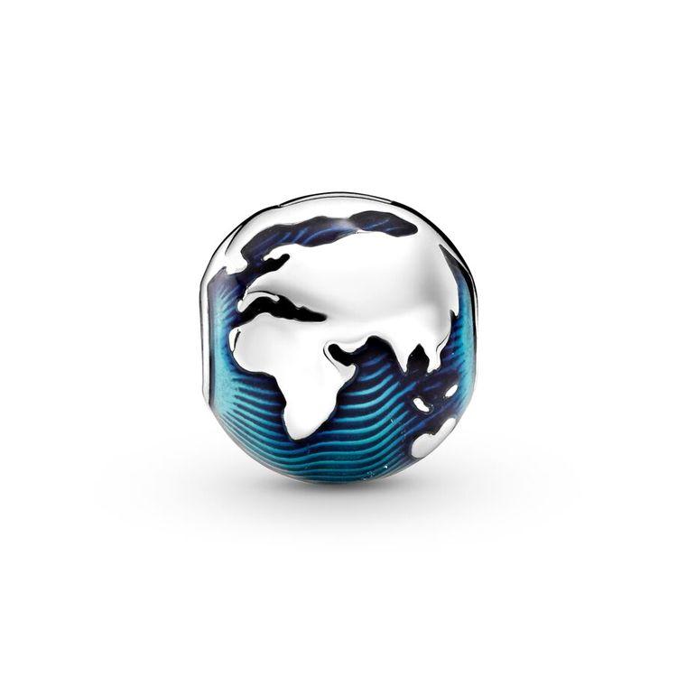Pandora Blue Earth Non-Silicone Fixed 925 Silver Ear Clips Women ear clips 799429C01 Box