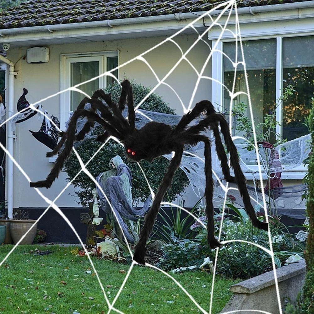 Soft Halloween Triangle Spider 5M/7M Halloween Horror Prop  For Halloween Party