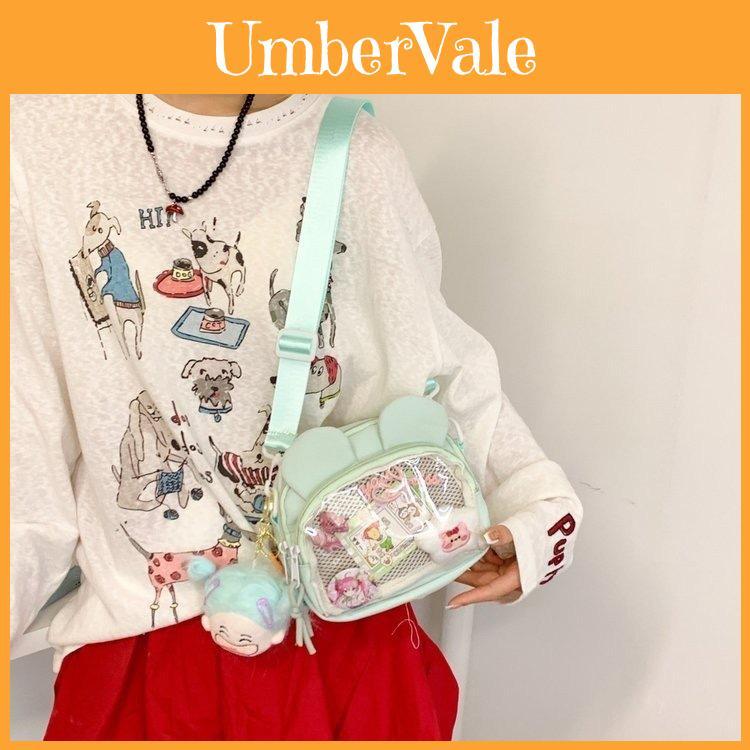 Bear Ears Small Shoulder Bag With Soft Nylon Material For Daily Fashion
