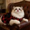 Cute Plaid Pet Dress with Bow Decoration, Soft Fabric Cat and Dog Clothing, Suitable for Small and Medium-sized Pets