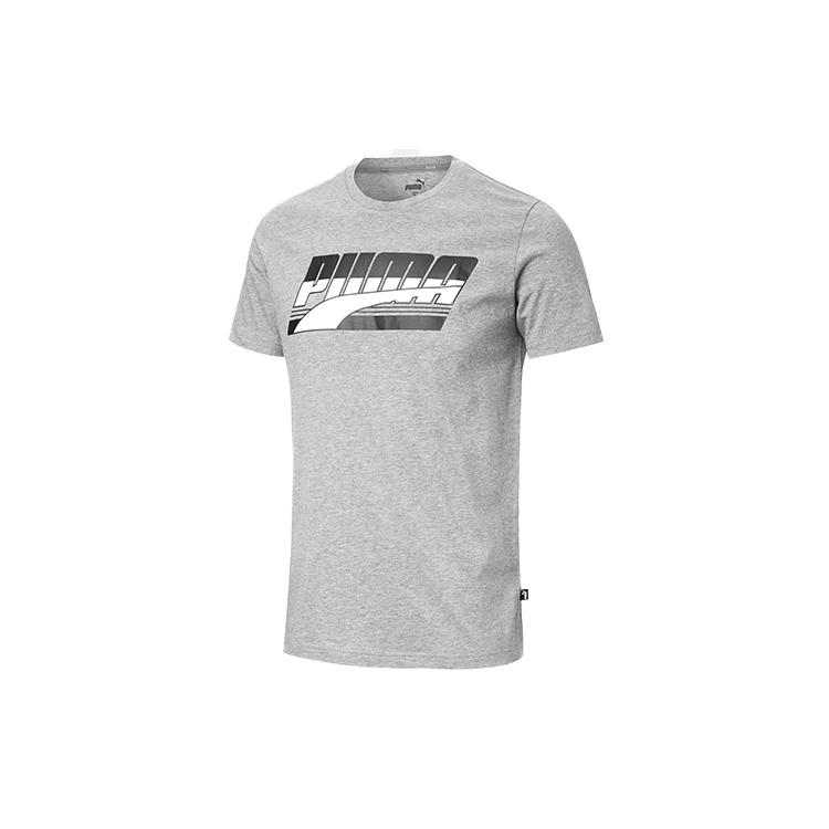 PUMA Chest Large logo Printing Short Sleeve Gray Men s 844633-03 S