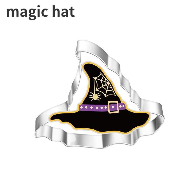6 Stile Halloween Edelstahl Ausstechform Kürbis Fledermaus Zauberer Geist Schwarze Katze Form DIY Backwerkzeuge für Küche