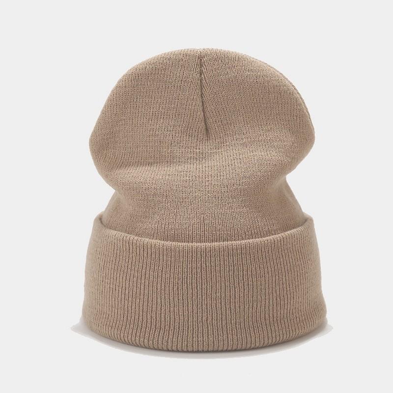 70g Solid Knit Beanie Oversized Cuffed Slouch Hat Men Women Winter Warm Skateboard Hip Hop