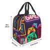 Fluorescent Neon Games Console Insulated Lunch Bag for Women Kids Leakproof Food Boxes Thermal Lunch Box Tote