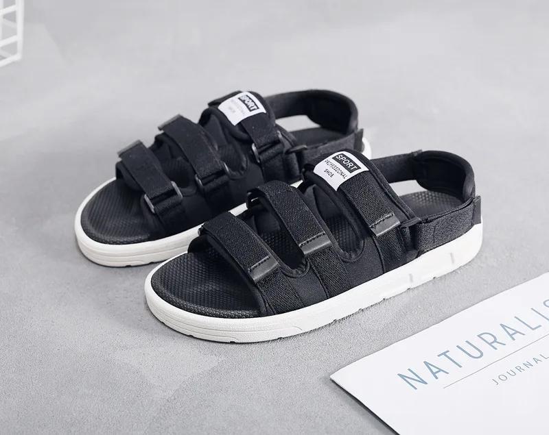 

Модные летние мужские модные сандалии для улицы, спорта, пляжа, для пары, повседневные, плоские, удобные, с открытым носком, крутая обувь, шлепанцы 46 белый