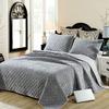 Winter Plush Quilt Set 3PCS Bedspread On the Bed Embroidered Coverlet with 2 Pillowcase King Queen Size Double Blanket On Bed