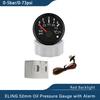 ELING New 52mm Oil Pressure Gauge Meter 0-5Bar 0-10Bar with Red Backlight and Light Alarm for Ships Motorcycle 9-32V