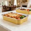 10pcs Golden Aluminum Foil Pans with 10pcs Chear Lids & Handles Heavy Duty Aluminum Pans Disposable Foil Pans Containers