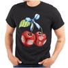 Cute Retro Watercolor Cherries With Stem Bow Womens or Mens Crewneck T Shirt Tee