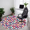 1 Stück Stuhlunterlage mit Blumenmuster für das Büro, rutschfest, maschinenwaschbarer Teppich für das Büro - Polyester, maschinell hergestellt yy251029105