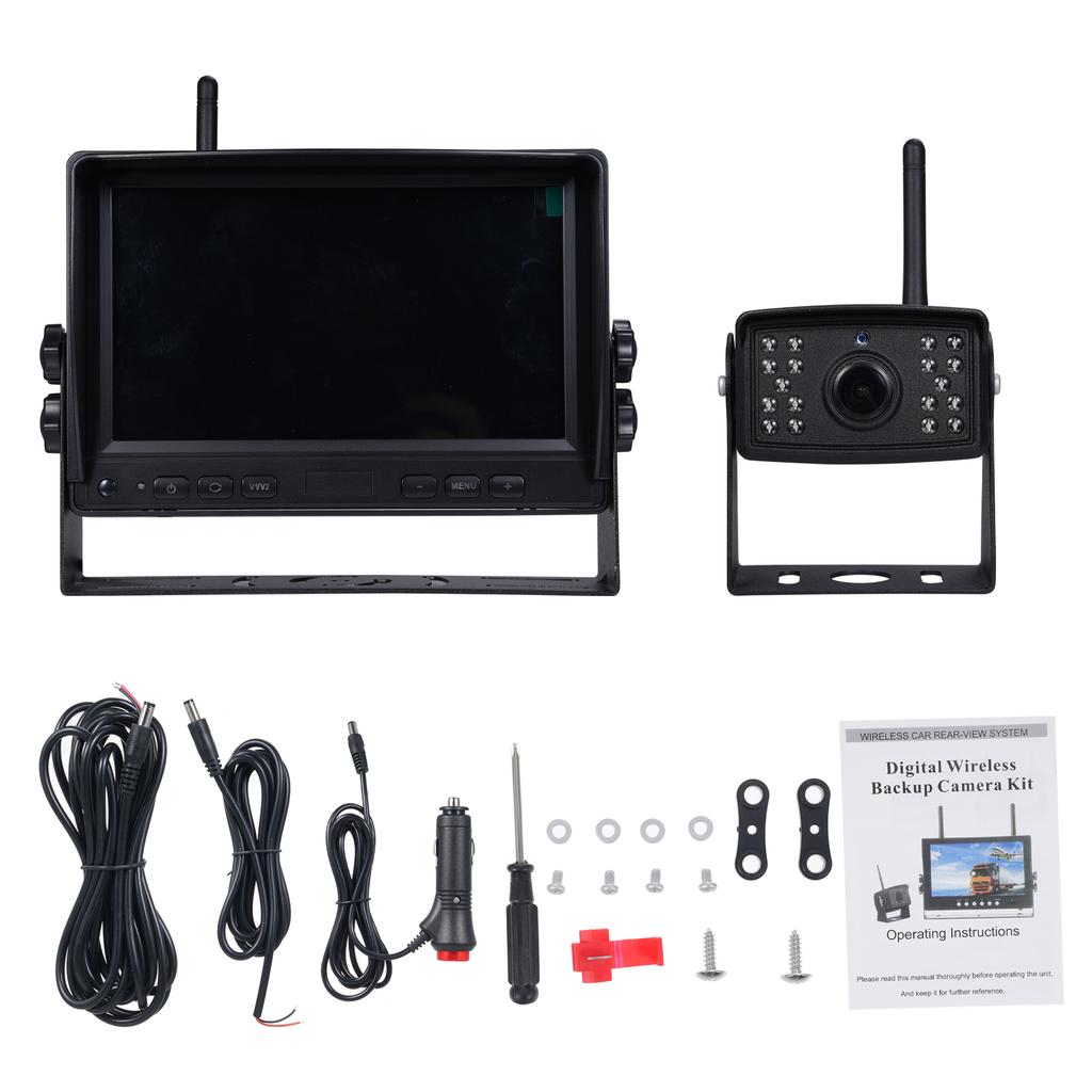 Wireless Backup Camera and Display Kit 7in HD Display 120 Degrees  Wide Angle IP69 Proof 150m Transmission