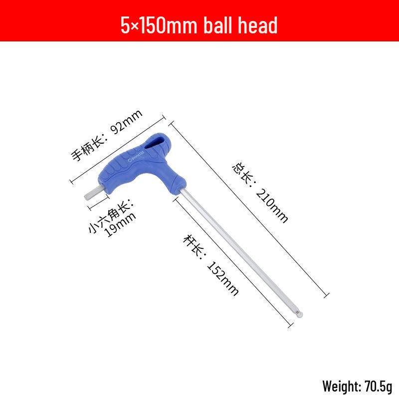Penggong T-type Metric Hex Wrench: Single CRV Flat & Ball Head Hexagonal Screwdriver