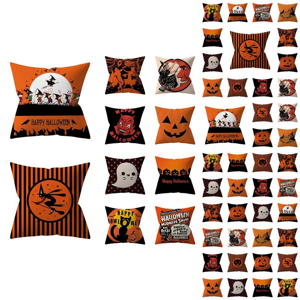 Super Soft Halloween Pumpkin Throw Pillow Case For Cozy Sofa And Festive Home Decor