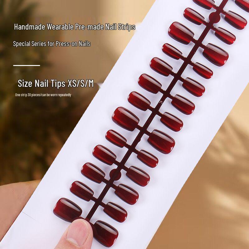 

Трендовые винно-красные полоски для нейл-арта «кошачий глаз» – набор из 30 штук носимых осенне-зимних хрустальных наклеек для ногтей Glue Version