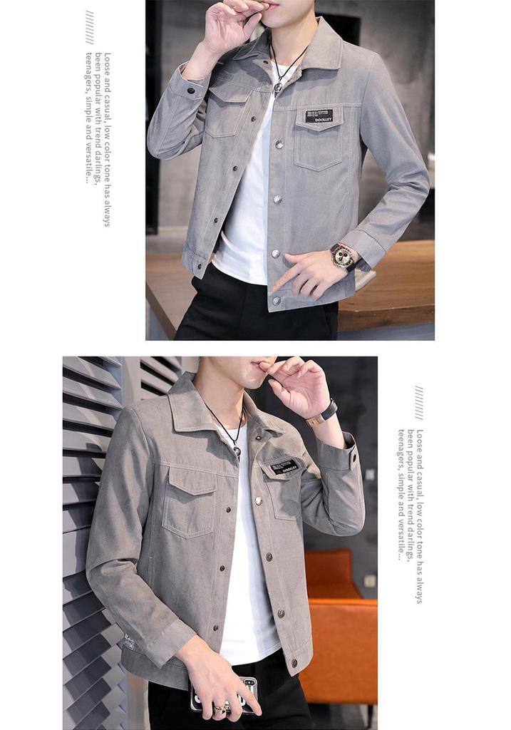 Men's Korean Style Suede Slim-fit Single-breasted Jacket for Spring/Autumn Fashion