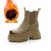 Thick-soled inner height-increasing Martin boots for women's autumn and winter new casual fashion British style one-pedal versatile chimney for women