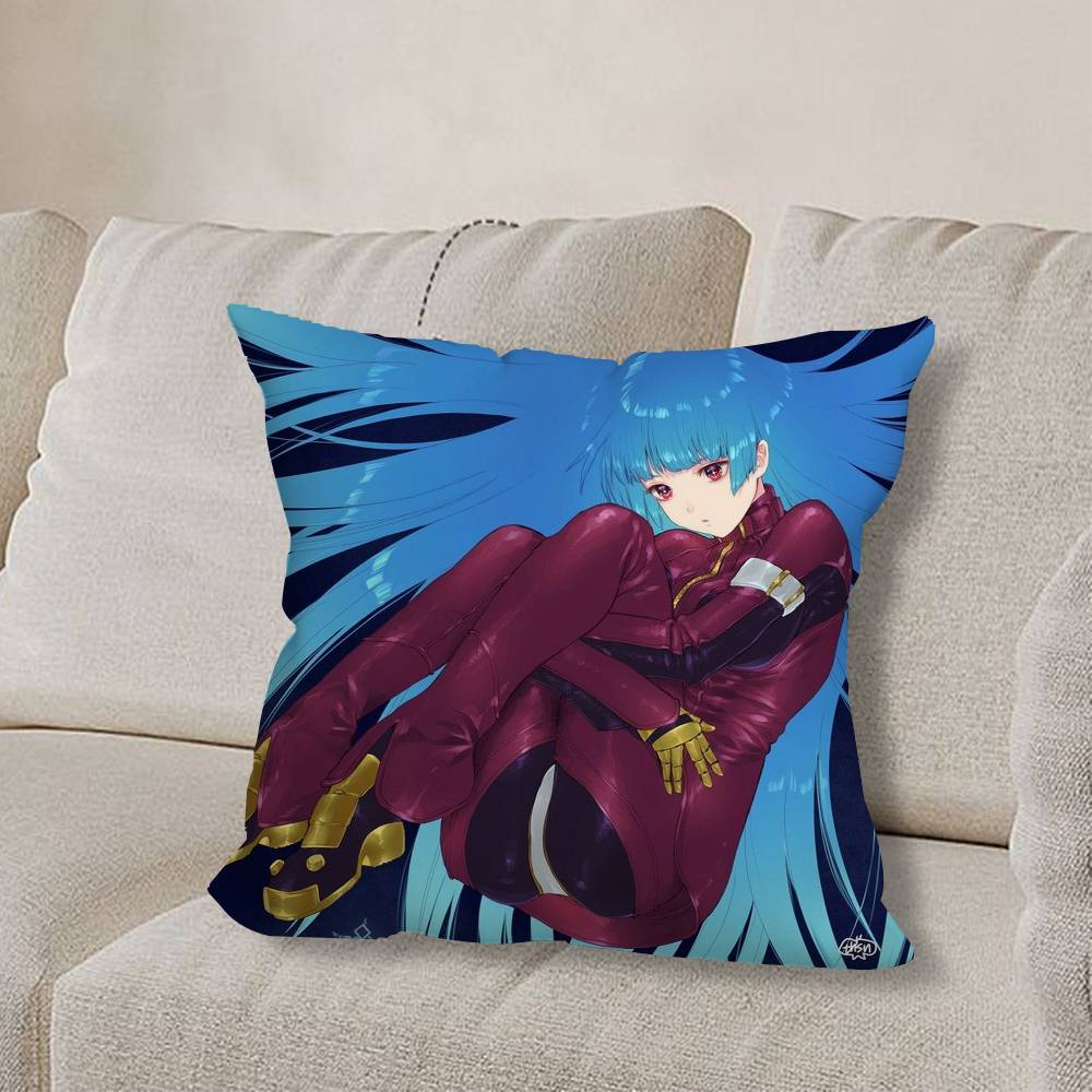 K-King Of F-Fighters cool Pillow Case Square Double-Sided Printing Short Plush Sofa Cushion Cover Bedroom Bedside Pillow