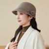 Autumn and Winter Basin Hat Retro Hepburn Style Bow Bucket Hat Ladies Elegant Woolen Fashion Basin Hat