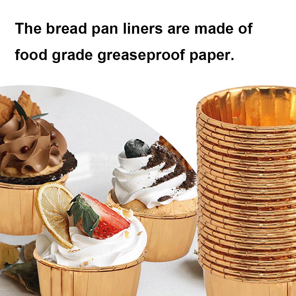 EY# 50 Pcs Cupcake Liners Disposable Ramekins Portable with 50Pcs Lids Baking Cu