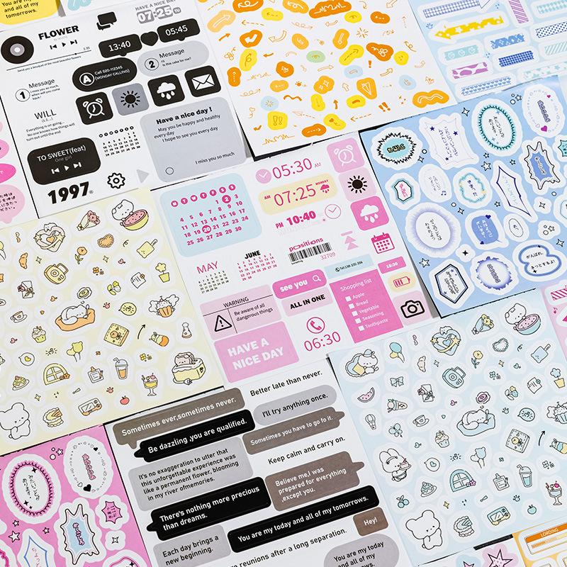 4 Stile, 20 Blatt pro Stück, Graffiti-Aufkleberbuch, Niedliche kleine Aufkleber DIY-Dekoration Collage Kinder-Puzzle-Aufkleber
