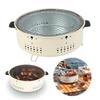 Round Barbecue Stove with Steel Grill Rack Portable Barbecue Grill Round Non-stick Barbecue Rack for Home Outdoor Camping