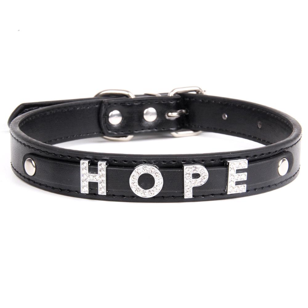 Glowing Rhinestone Pet Collar: PU Leather DIY Name Necklace for Cats & Dogs