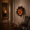 Seasonal Glass Door Stickers Halloween Break-in 3D Wall Decals, Spooky Breaking Through Walls Sticker, Illusion Reusable Props Effect Ghost