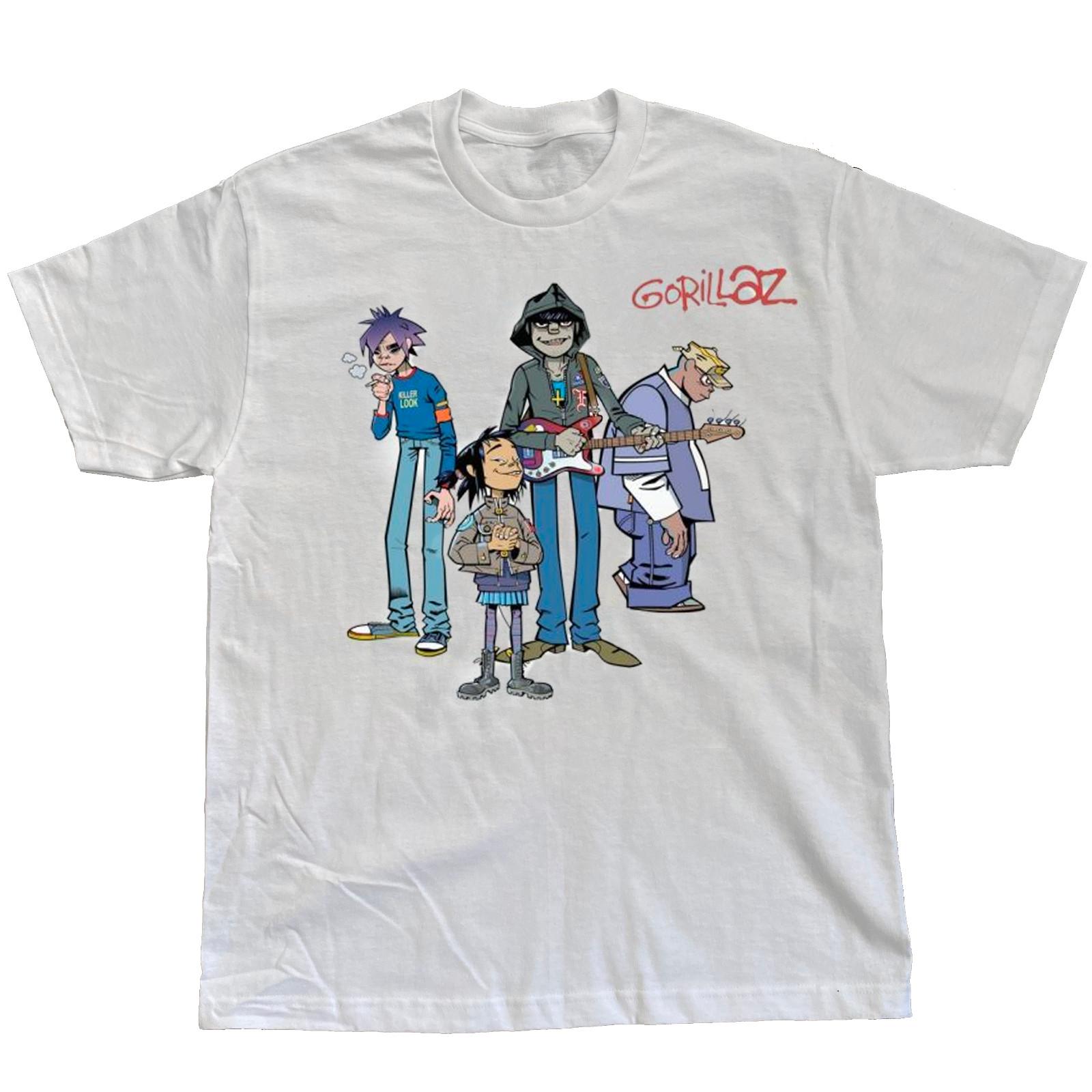 GORILLAZ BAND NEW WHITE T-Shirt All Sizes S-4XL Unisex T-Shirt L