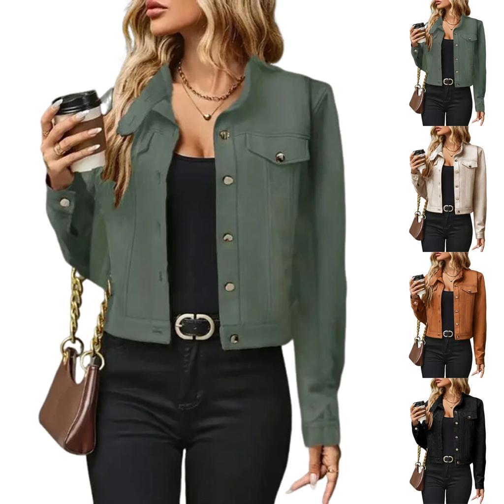 Women's Solid-Color Fashionable Casual Drawstring Waist Long-Sleeve Jacket For Fall/Winter