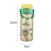 Water bottle new cartoon straw cup with buckle portable handle plastic cup student school cup wholesale