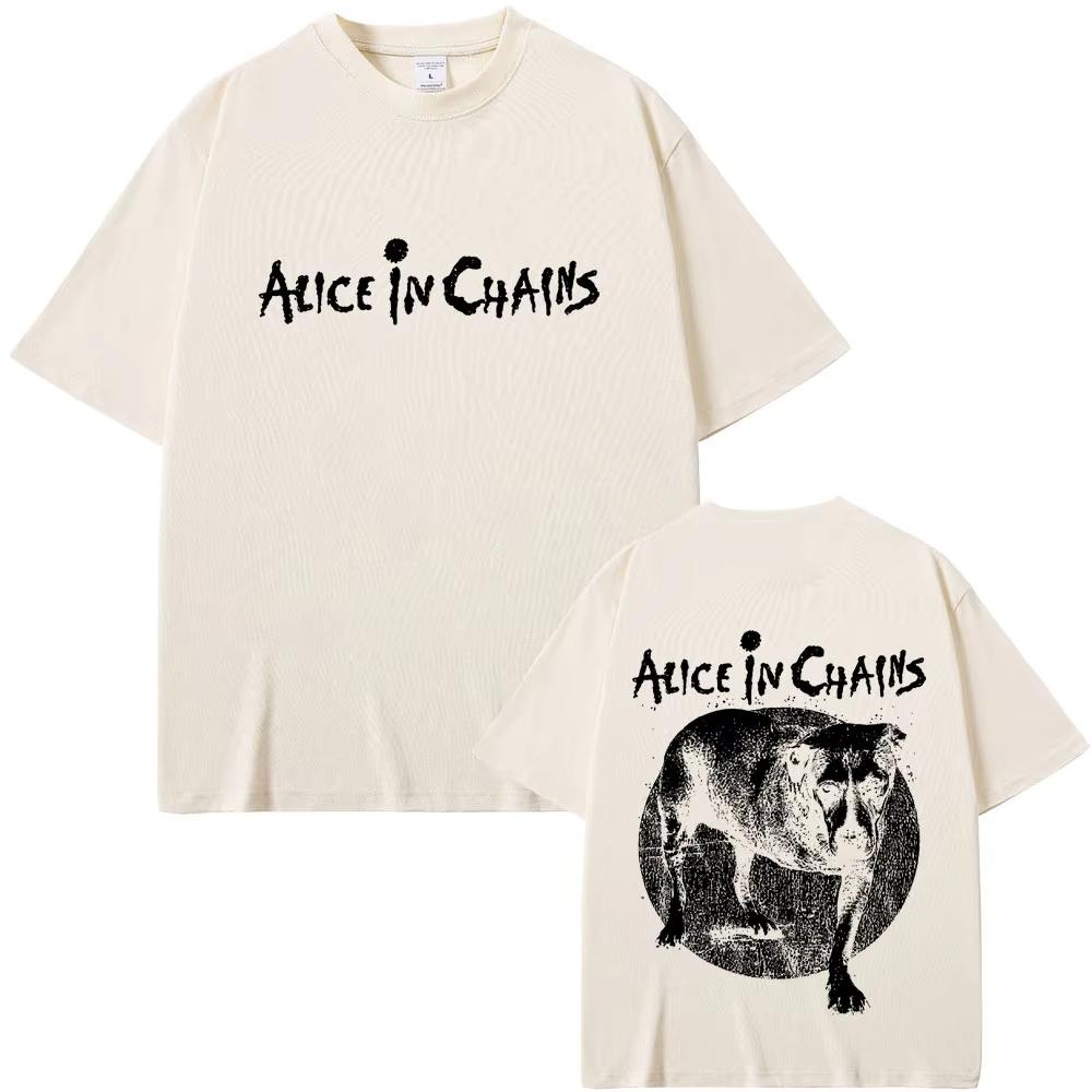 

Рок-група Alice in Chains Двосторонній графічний футболка Оверсайз Чоловіча Жіноча Високоякісна бавовняна футболка Одяг Чоловічий Вінтажний одяг 3XL