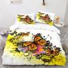Butterfly Duvet Cover Set 3D Galaxy Purple Butterfly Floral Printed Bedding Set Fantasy Theme King Size Comforter Cover for Girl