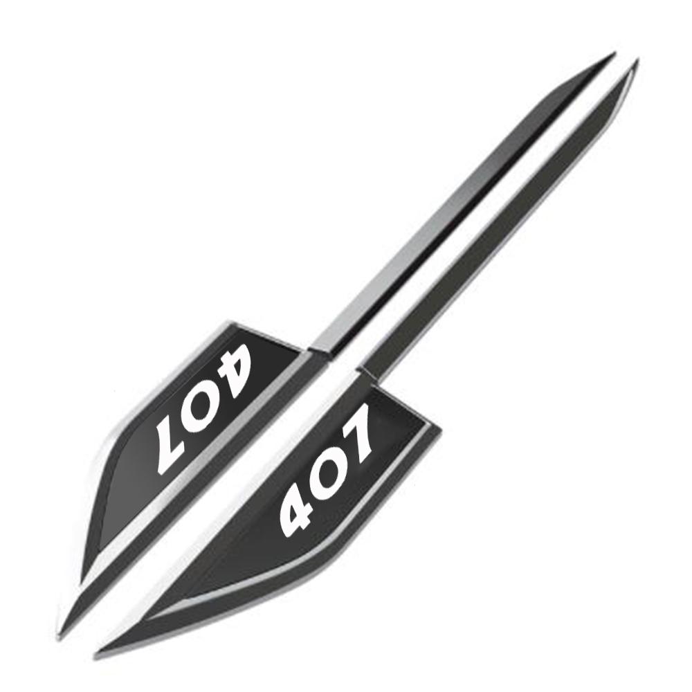 Auto Door Fender Side Blade Badge Car Body Sticker For Peugeot 206 207 208 306 307 308 406 407 408 3D Metal Side Sticker