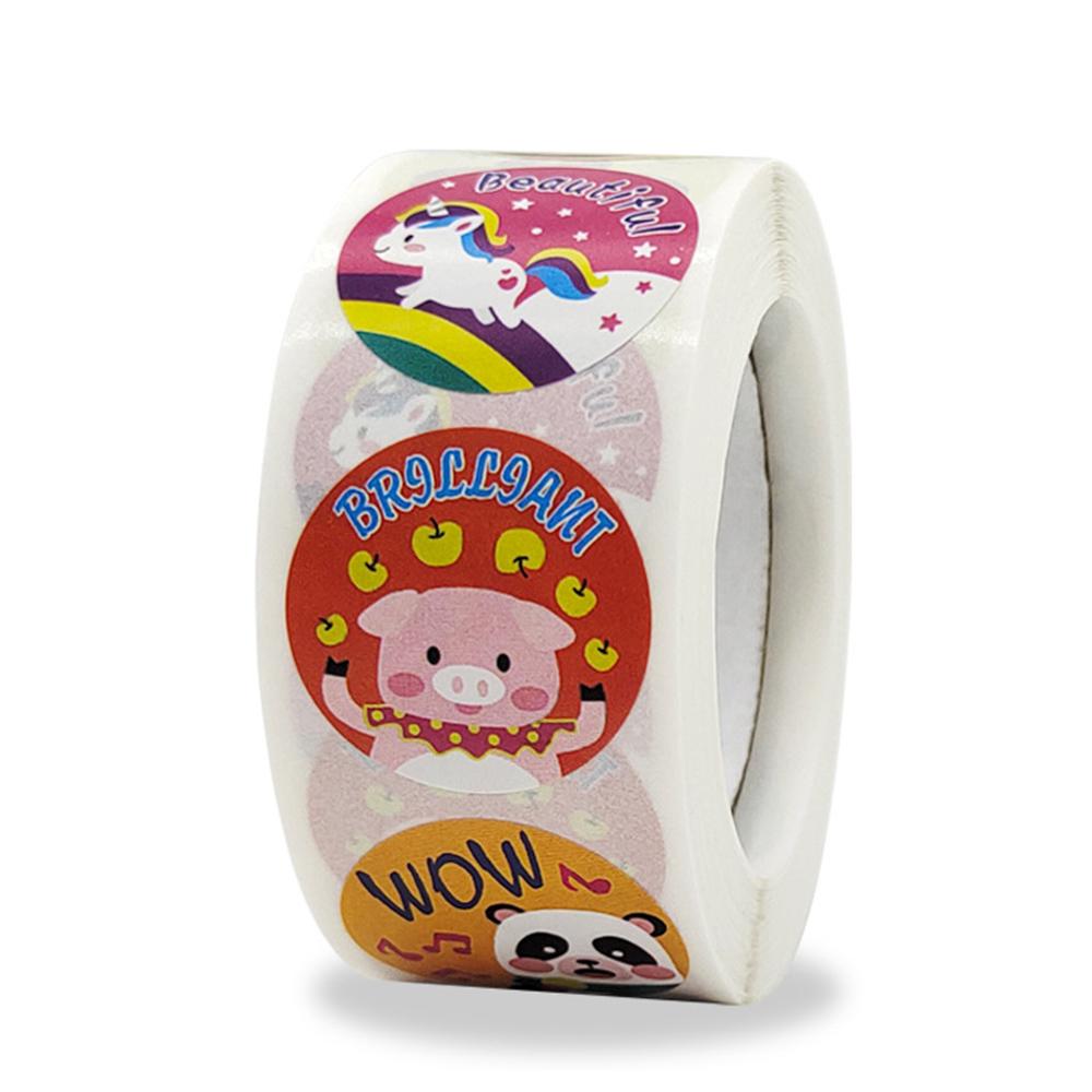 100-500pcs Reward Motivational Stickers Cartoon Animal Kids Toy Circus Elephant Lion Monkey Dolphin Stickers For Children Gifts