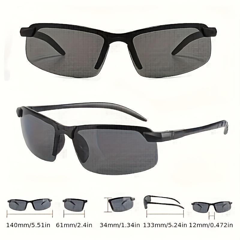 Sports Glasses Semi-Rimless TR Frame, TAC Lens, Polarized Yellow, Lightweight and Comfortable, Weakening Glare, with Storage Box, for Men, Women