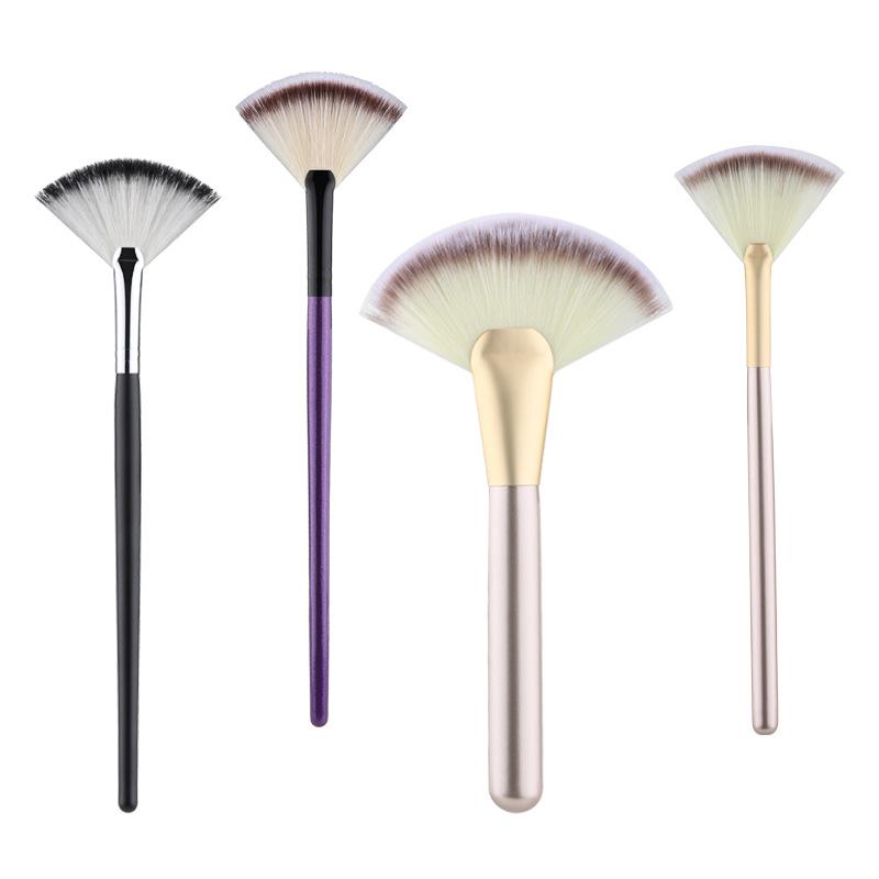 Fan-Shaped Highlight & Blending Brush: Soft Makeup Tool In Stock